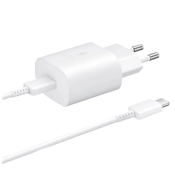 BLACKBIRD Hálózati töltő 25W T145 PD USB-C + USB-C Adatkábel 1m, Fehér (Gyári kivitel)