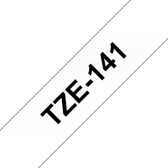 BROTHER szalag TZe-141, Átlátszó alapon Fekete, Laminált, 18mm  0.7", 8 méter