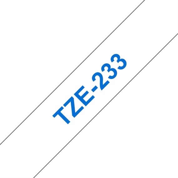 BROTHER szalag TZe-233, Fehér alapon Kék, Laminált, 12mm  0.47", 8 méter
