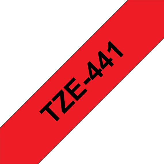BROTHER szalag TZe-441, Piros alapon Fekete, Laminált, 18mm  0.7", 8 méter