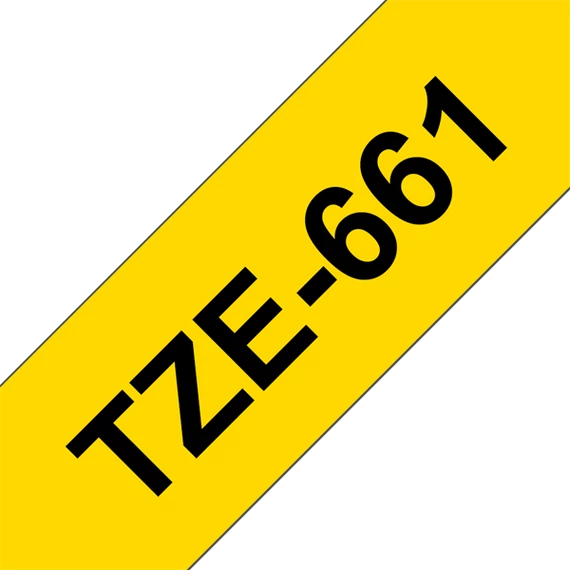 BROTHER szalag TZe-661, Sárga alapon Fekete, Laminált, 36mm  1.4", 8 méter