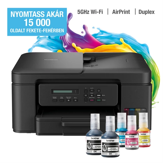 BROTHER Tintasugaras MFP NY/M/S DCP-T730W, színes, 16 lap/perc, WiFi/USB, 6000x1200dpi, ADF, duplex, 128MB