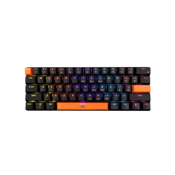 Baracuda DOLPHIN-B/BL-US, BGK-03121B/BL-US, fekete mechanikus gamer billentyűzet kék kapcsolóval, angol