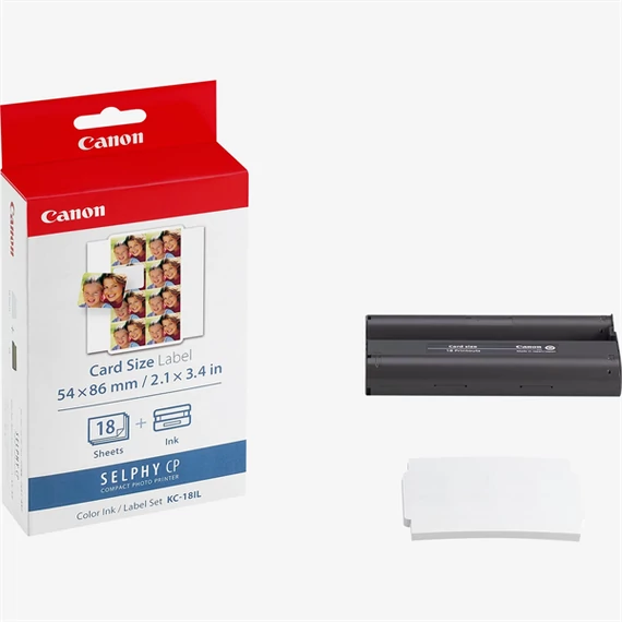 CANON Fotópapír + Tinta, KC-18IL, 18db 54x86mm lap, 22mm x 17,3mm-es matrica