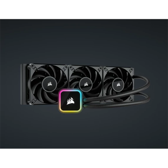 CORSAIR CPU hűtő iCUE H150i RGB ELITE (vízhűtés), 3 Ventilátoros, LGA1700 támogatással. fekete