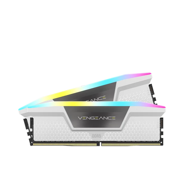 CORSAIR Memória VENGEANCE RGB DDR5 32GB 5600MHz C40 (Kit of 2), fehér