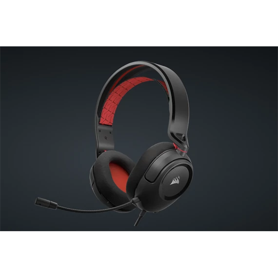 CORSAIR Vezetékes Headset, HS35 v2 Gaming, Multiplatform, piros