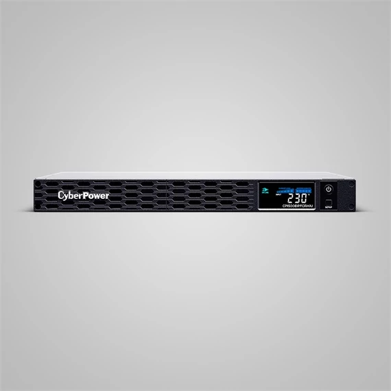 CYBERPOWER UPS, 6xC13,1xUSB 1500VA 900W Aktív PFC,tiszta színuszos szünetmentes,LINE-INTERAKTÍV, AVR,színes LCD, 1U rack