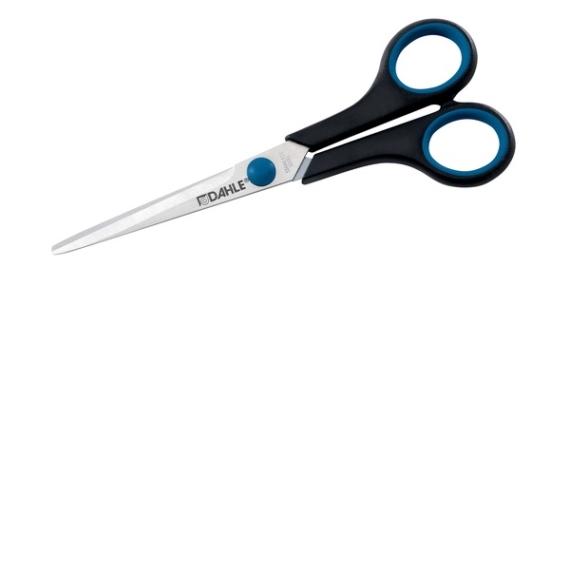 DAHLE Háztartási olló 54407, 7"/180mm, jobbkezes, gumibevonatú puha fogantyúval (OFFICE Comfort Grip household scissors)