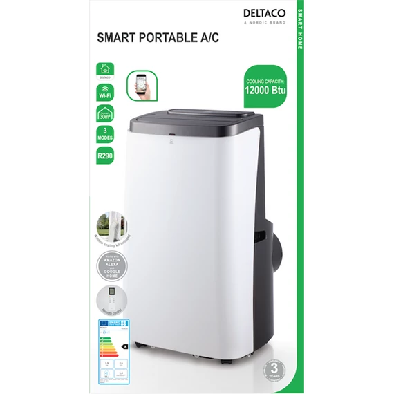 DELTACO SMART HOME SH-AC02 mobil smart klíma, 3,5W, 12000 BTU,  WI-FI, hűt, 3 év garancia