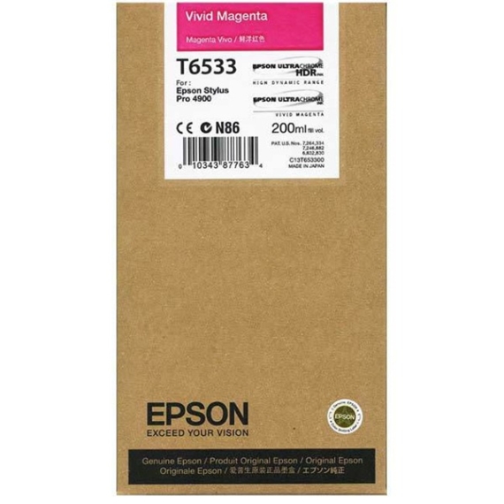 EPSON Patron T6533 Vivid Magenta Ink Cartridge (200ml)