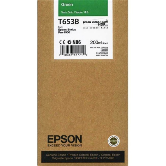 EPSON Patron T653B Green Ink Cartridge (200ml)