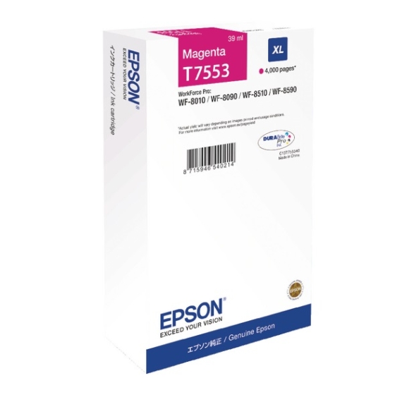 EPSON Patron WorkForce Pro WP-8000 Series Ink Cartridge XL Piros (Magenta) 4k
