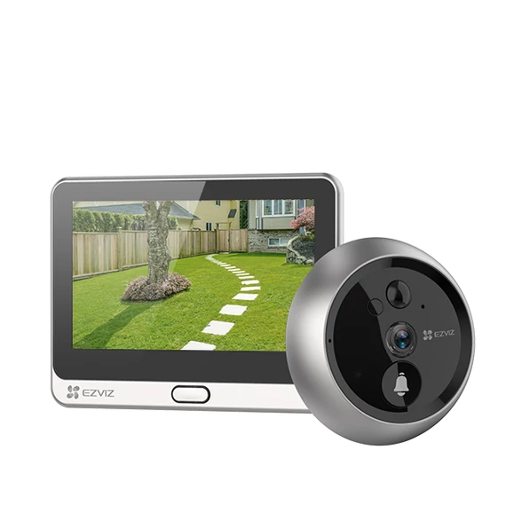 EZVIZ DP2-A0 beltéri WiFi-s ajtócsengő 106° kamerával, 1080p, 4.3" kijelző, PIR mozgásérzékelés, microSD (256GB)