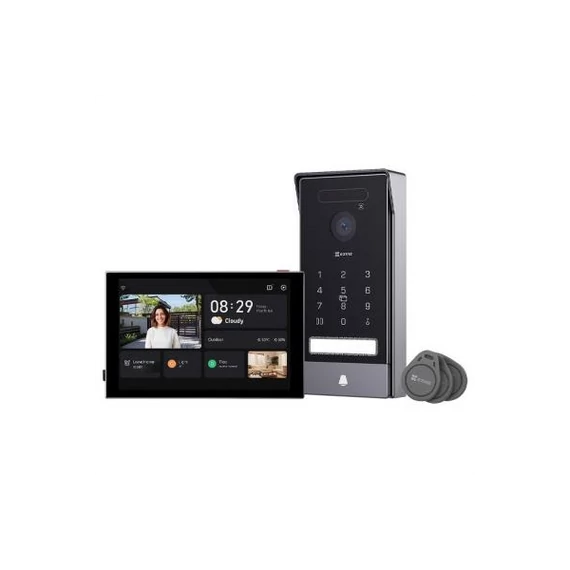 EZVIZ HP7 Pro videó kaputelefon, 4K kamera, 8" érintőképernyő, arcfelismerés + tenyérazonosítás, Wi-Fi kapcsolat, kétirá