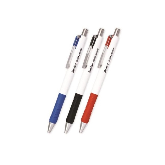 FLEXOFFICE  Golyóstoll, 0,4 mm, nyomógombos, vegyes színű tolltest, "Senior", kék