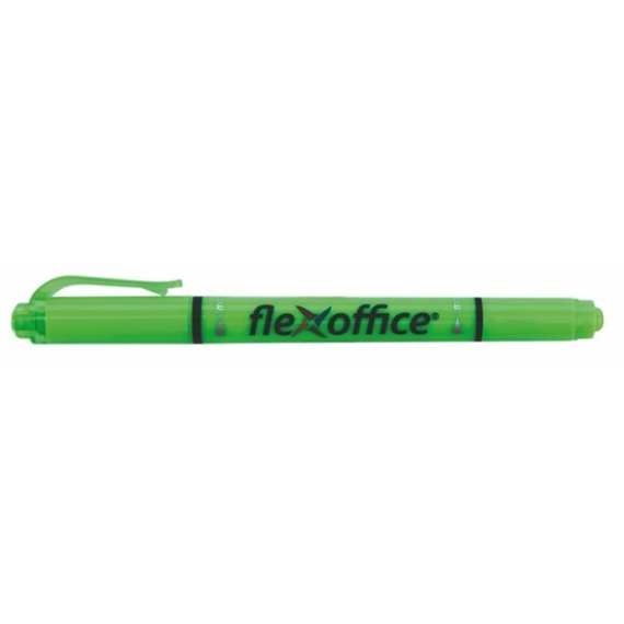 FLEXOFFICE Szövegkiemelő, 1,0/4,0 mm, kétvégű, "HL01", zöld