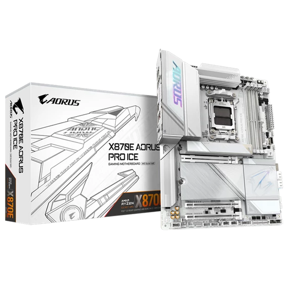 GIGABYTE Alaplap AM5 X870E AORUS PRO ICE AMD X870, ATX