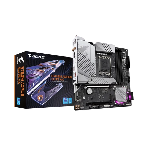 GIGABYTE Alaplap S1700 B760M AORUS ELITE AX INTEL B760, mATX