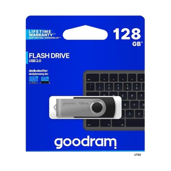 GOODRAM Pendrive 128GB, UTS2 USB 2.0, Fekete