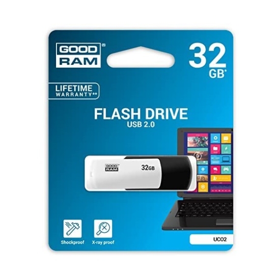GOODRAM Pendrive 32GB, UCO2 USB 2.0,Fekete-Fehér