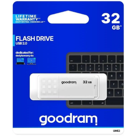 GOODRAM Pendrive 32GB, UME2 USB 2.0, Fehér