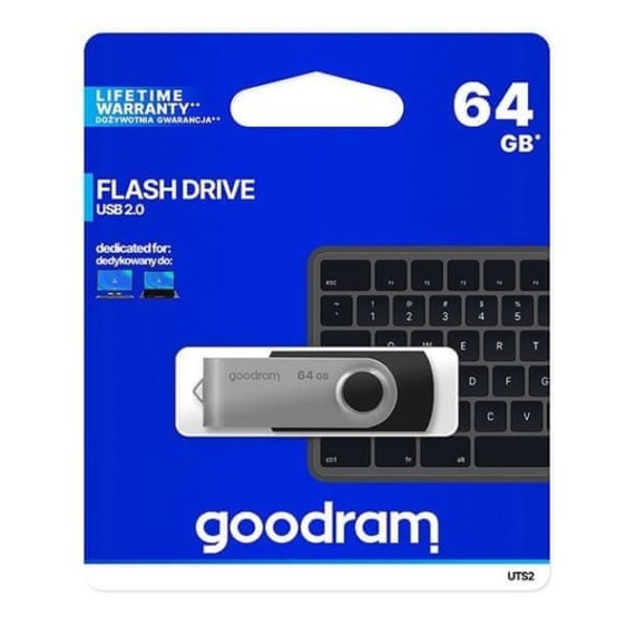 GOODRAM Pendrive 64GB, UTS2 USB 2.0, Fekete