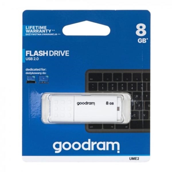GOODRAM Pendrive 8GB, UME2 USB 2.0, Fehér