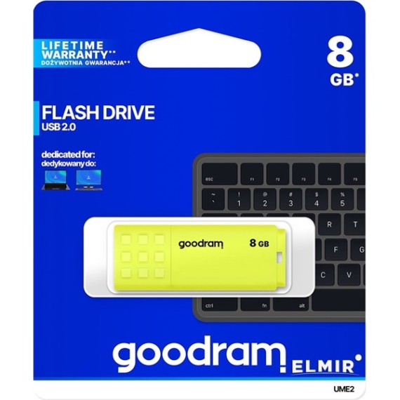 GOODRAM Pendrive 8GB, UME2 USB 2.0, Sárga