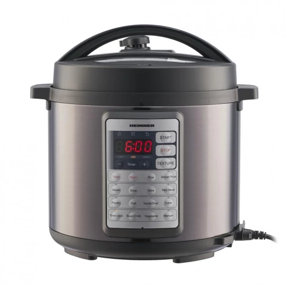 HEINNER HPCK-38BK Elektromos főzőedény, 3.8L, 14 program, LED kijelző, Szürke/Fekete