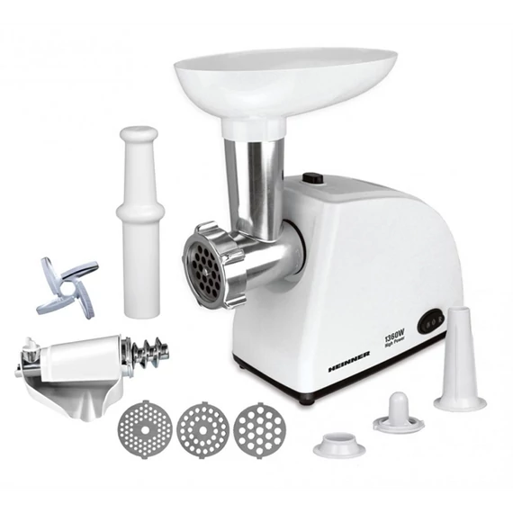 HEINNER MG-W1200R Húsdaráló, 1.5-1.9kg/perc, 3 vágólap, 1340W, Fehér