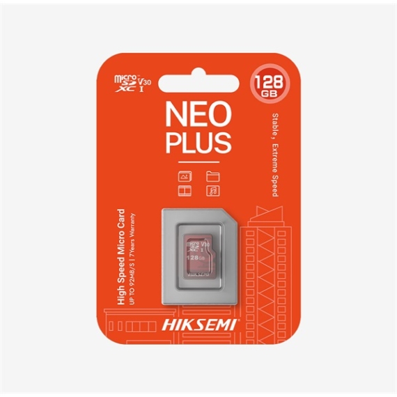 HIKSEMI Memóriakártya MicroSDXC 128GB Neo Plus CL10 95R/50W V30 (HIKVISION)