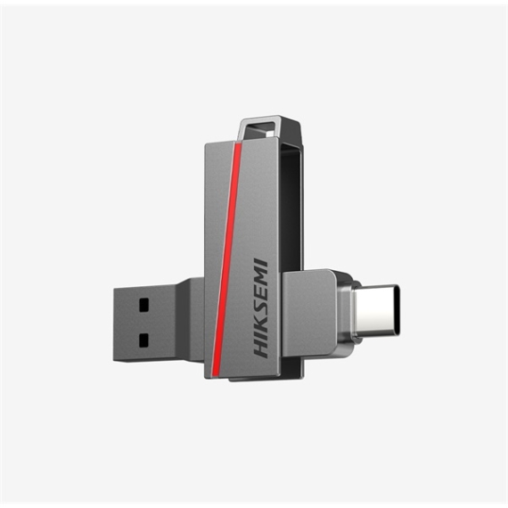 HIKSEMI Pendrive 32GB E307C U3 "Dual Slim" USB 3.2/Type-C, Szürke (HIKVISION)