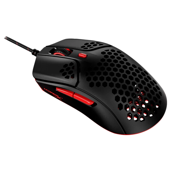 HP HYPERX vezetékes gaming egér Pulsefire Haste- fekete/piros