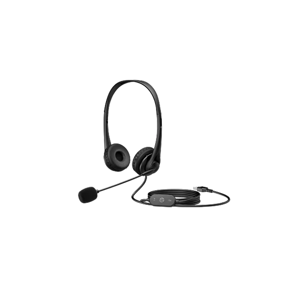 HP sztereó vezetékes fejhallgató USB G2 - fekete