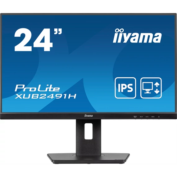 IIYAMA ProLite monitor, IPS, 23.8", 1920x1080, 16:9, 300 cd/m˛, 0,5ms, 1300:1, HDMI/DisplayPort