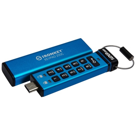 KINGSTON Pendrive 128GB USB-C, Ironkey Keypad 200C AES-256 FIPS 140-3 Lvl 3