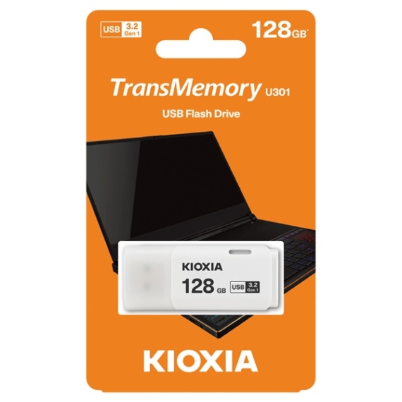 KIOXIA Pendrive 128GB, Hayabusa USB 3.0, Fehér (TOSHIBA)