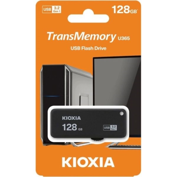 KIOXIA Pendrive 128GB, Hayabusa USB 3.0, Fekete (TOSHIBA)