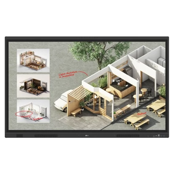 LG 16/7 Interaktív tábla 55" 55TR3DQ-B, 3840x2160, 400 nit, HDMIx3/DP/VGA/RS-232C/RJ45/USBx5/USB-Cx2