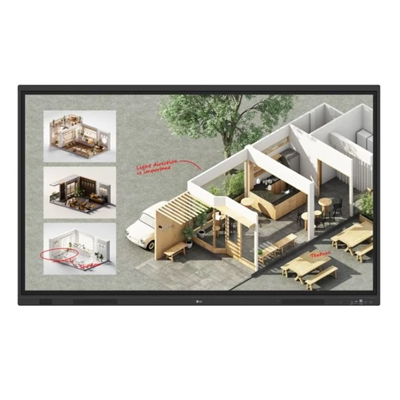 LG 16/7 Interaktív tábla 86" 86TR3DQ-B, 3840x2160, 400 nit, HDMIx3/DP/VGA/RS-232C/RJ45/USBx5/USB-Cx2