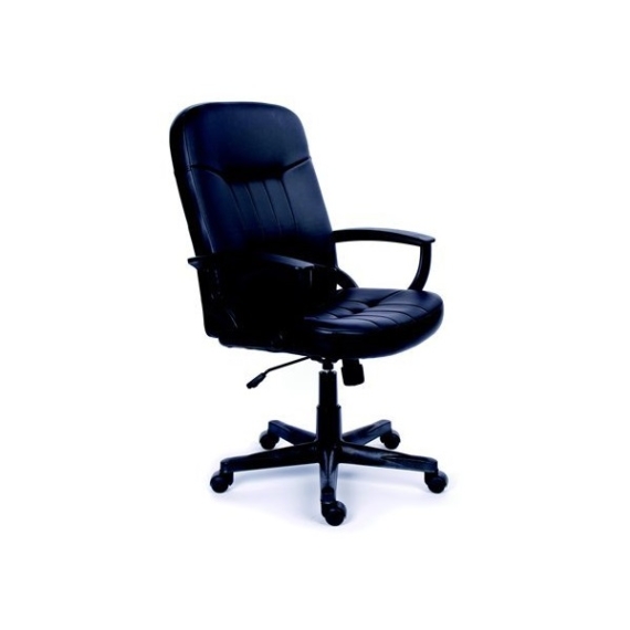 MAYAH Főnöki szék, hintamechanikával, fekete bonded bőrborítás, fekete lábkereszt,"Boss"
