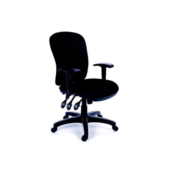 MAYAH Irodai szék, állítható karfával, fekete gyöngyszövet-borítás, fekete lábkereszt,"Comfort"