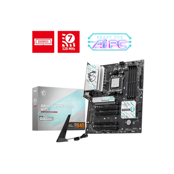 MSI Alaplap AM5 B840 GAMING PLUS WIFI AMD B840, ATX