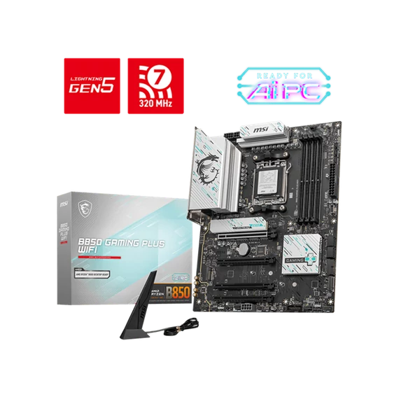 MSI Alaplap AM5 B850 GAMING PLUS WIFI AMD B850, ATX
