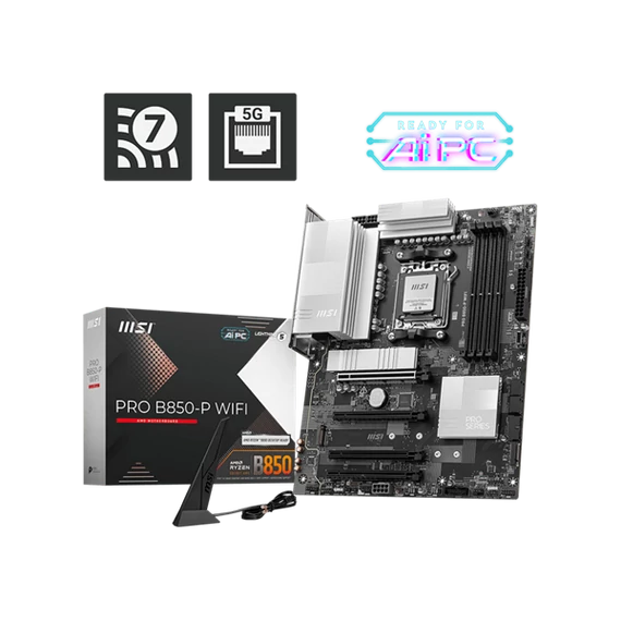 MSI Alaplap AM5 PRO B850-P WIFI AMD B850, ATX
