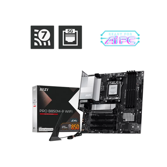 MSI Alaplap AM5 PRO B850M-P WIFI AMD B850, mATX