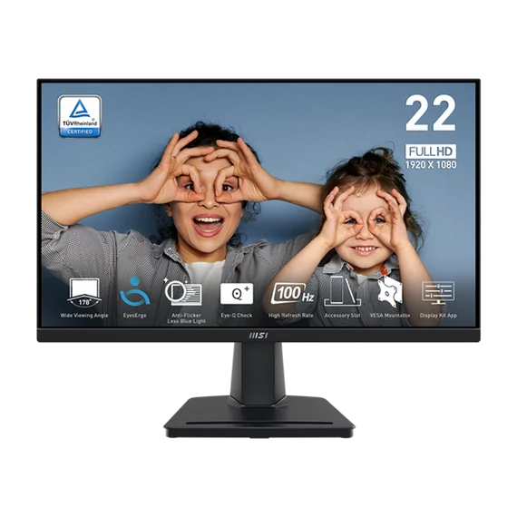 MSI Monitor Business PRO MP225V 21,5" FHD 1920x1080, VA, 100Hz, 4000:1, 1ms, HDMI, VGA, Black