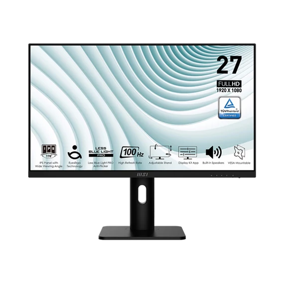MSI Monitor Business PRO MP273AP 27" FHD 1920x1080, IPS 16:9 100Hz, 1ms, 1000:1, HDMI, DP, VGA, Pivot, Black