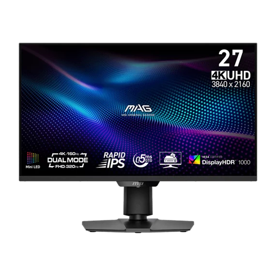 MSI Monitor GAMING MAG 274UPDF E16M Rapid IPS MiniLED 27" UHD 3840x2160, 0,5ms, 320/160Hz, DP, 2x HDMI, USB-C